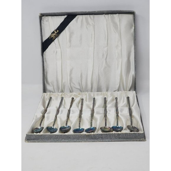 Vintage Wai Kee Sterling Silver Spoons Set Of 8‎ Made In Hong Kong - Picture 1 of 8
